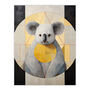 King Koala Bear Yellow Grey Modern Wall Art Print, thumbnail 6 of 6
