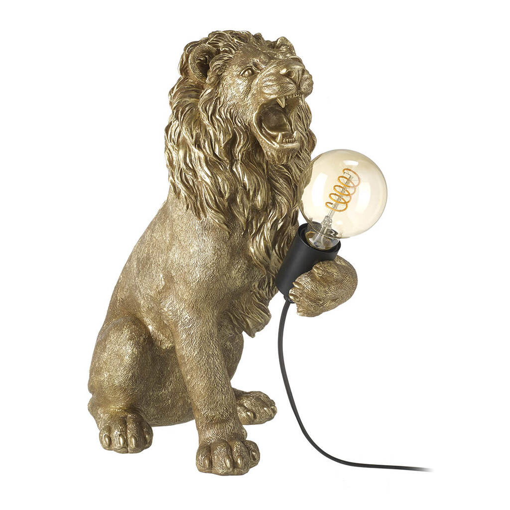 gold lion lamp