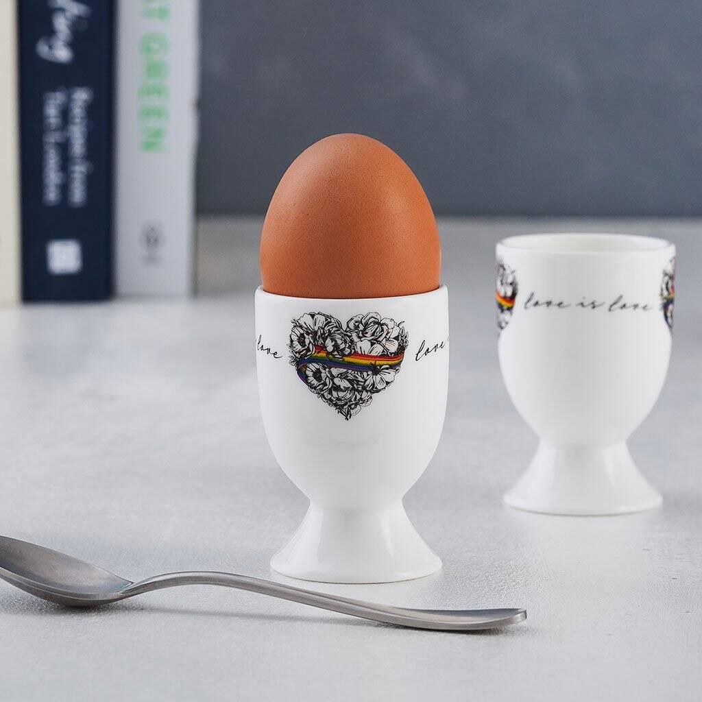Gift Set Of Two Love Is Love Egg Cups, 1 of 3