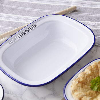 Personalised Enamel Pie Dish For Him, 5 of 7