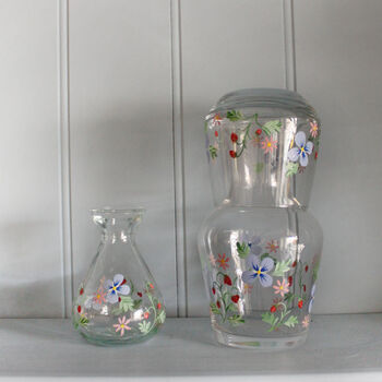 Hand Painted Strawberry Bedside Carafe Set, 4 of 4
