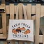 Personalised Farm Fresh Pumpkin Jute Tote Bag, thumbnail 11 of 12