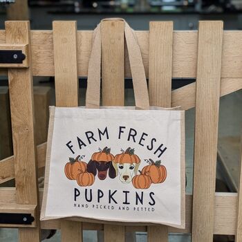 Personalised Farm Fresh Pumpkin Jute Tote Bag, 11 of 12