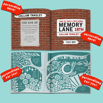 Personalised 18 Th Birthday Book 'Memory Lane', 3 of 12