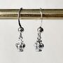 Tiny Crown Earrings Rhodium Plated Hook Earrings Gift, thumbnail 4 of 5