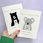 Personalised Animal Mummy And Me Mother's Day Card, thumbnail 1 of 2