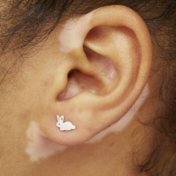 Sterling Silver Bunny Earring Studs, 2 of 5