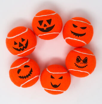 Six Spooky Pumpkin Halloween Tennis Balls, 6 of 7