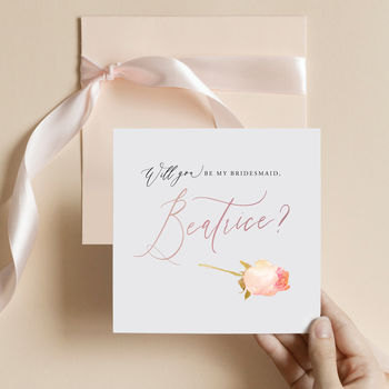 Bridesmaid Thank You Card | Delicate Rose, 3 of 5