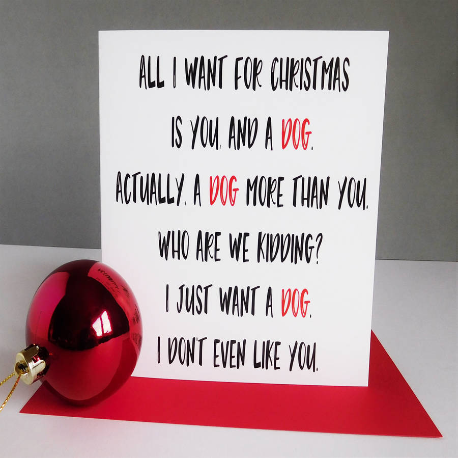 funny dog christmas card by the new witty | notonthehighstreet.com