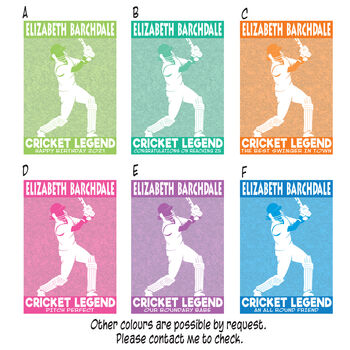 Ladies Cricket Personalised Print, 3 of 3