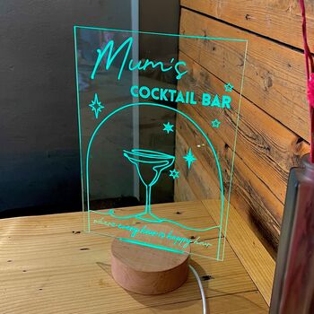Personalised Light Up Cocktail Sign, 2 of 4