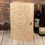 Grape Vines Engraved Double Wine Bottle Gift Box, thumbnail 1 of 4