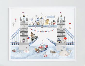 Personalised Tower Bridge London Baby Poster, 2 of 8