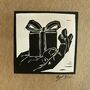 Gift In Hand Linocut Card, thumbnail 3 of 3