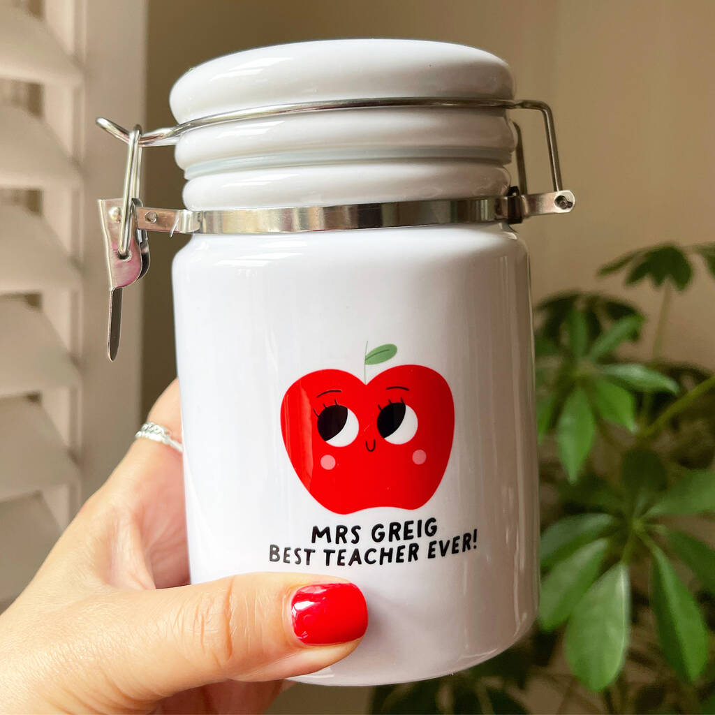 Personalised Best Teacher Sweet Jar Gift For Teacher, 1 of 3