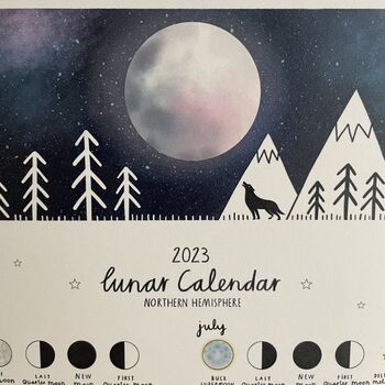 2023 Lunar Moon Phases Meteor Showers Planner Calendar, 2 of 4