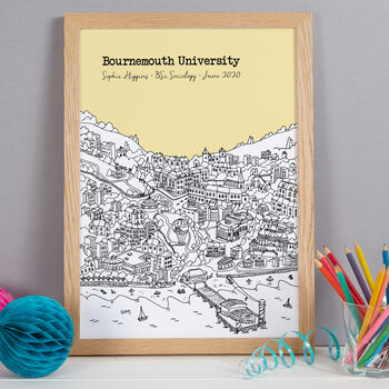 Personalised Bournemouth Graduation Gift Print, 7 of 9
