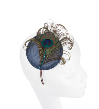 Peacock Turquoise Crystal Fascinator 'Pippa', 5 of 12