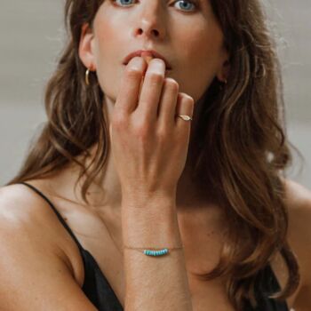 Turquoise Gold And Silk Bracelet, 3 of 7