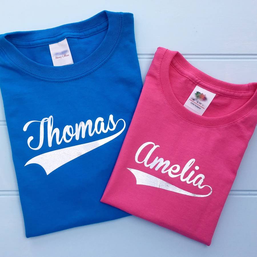 Children's Personalised Name T Shirt By Pink Pineapple Home & Gifts