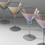 G Decor Set Of Four Grey Hammered Martini Glasses, thumbnail 1 of 3
