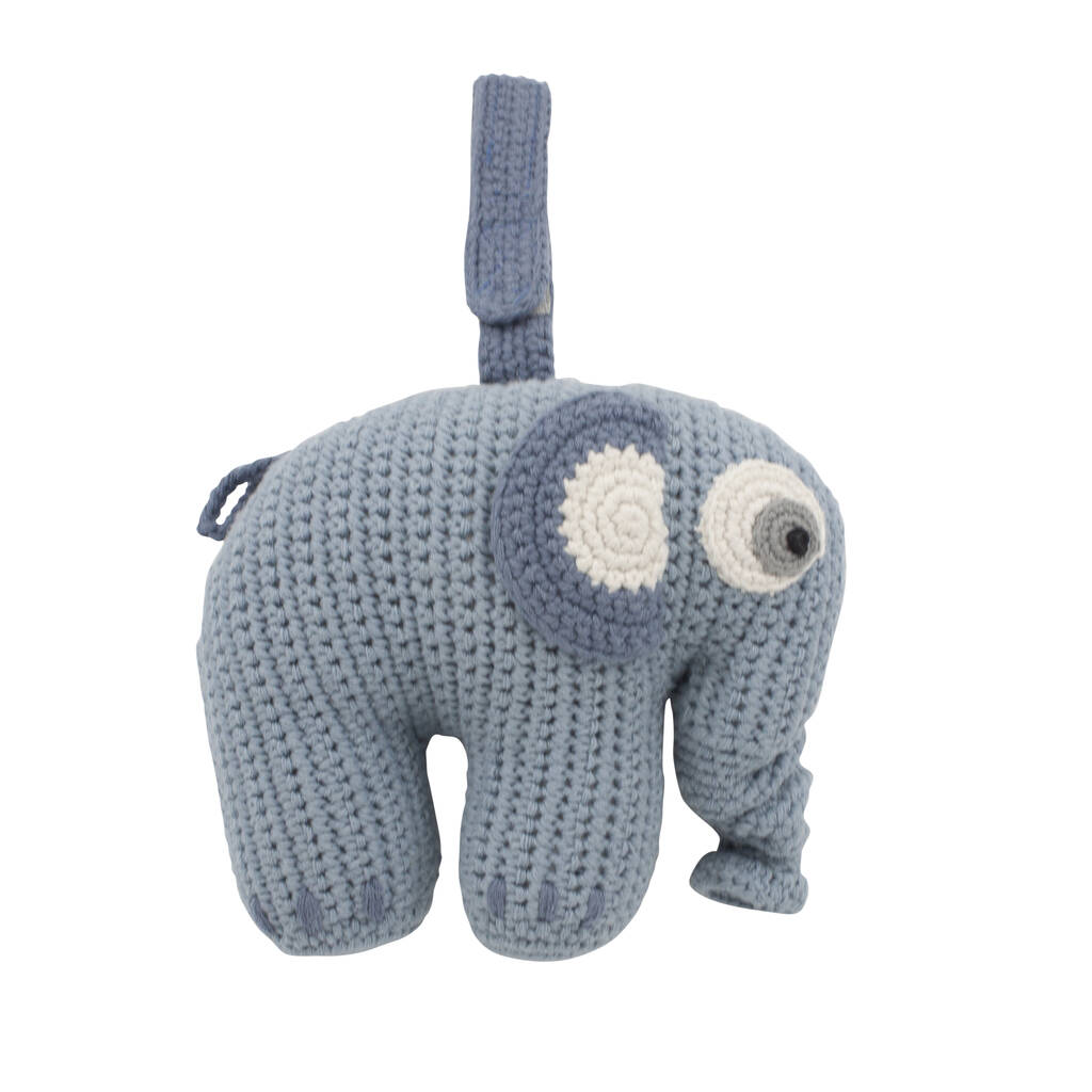 Crochet Elephant Musical Cot Toy