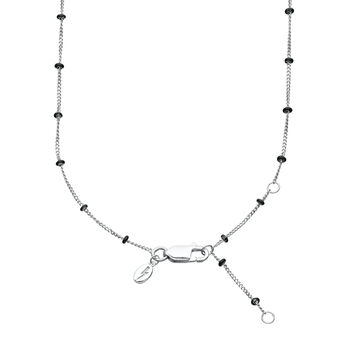 Black Enamel Satellite Chain Necklace, 7 of 8