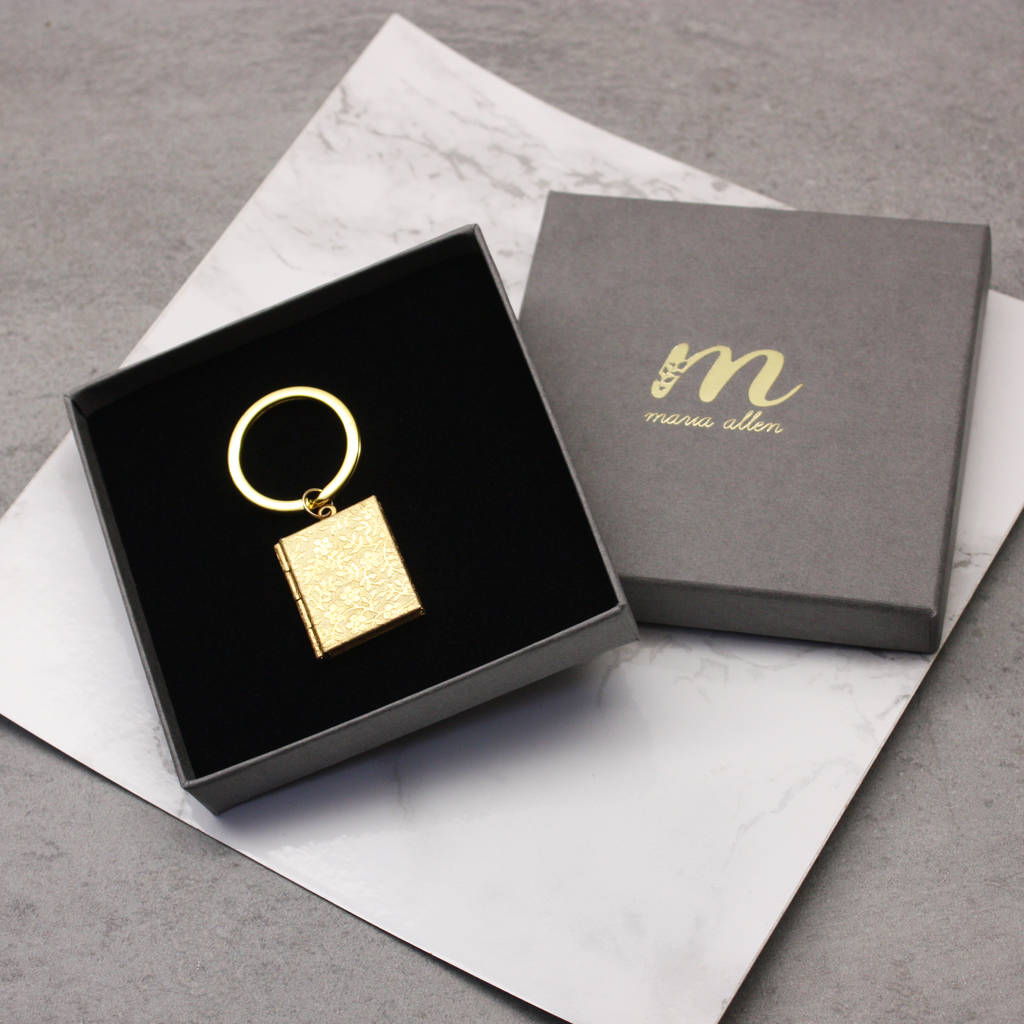 Personalised Book Locket Portrait Keyring By Maria Allen Boutique