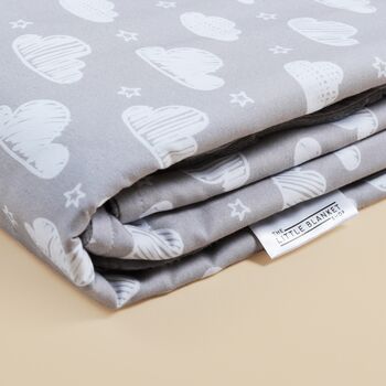 Personalised Grey Cloud Children's Weighted Blanket, 7 of 12