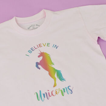 'I Believe In Unicorns' Personalised Kids T Shirt, 5 of 5