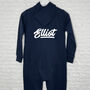 Kids Personalised Varsity Style Onesie With Name, thumbnail 1 of 7