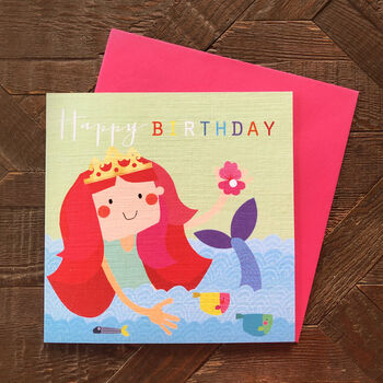 Mermaid Birthday Greetings Card, 4 of 5