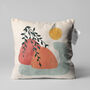Minimalist Abstract Sun And Leaves Cushion Cover, thumbnail 1 of 5