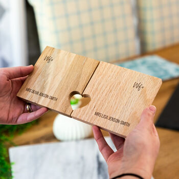 Personalised Coasters Set Of Two Wedding Gift For Couples, 2 of 5