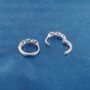 Silver Floral Half Hoop Earrings, thumbnail 6 of 8
