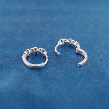 Silver Floral Half Hoop Earrings, 6 of 8