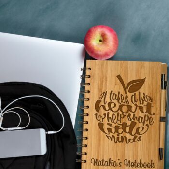 Personalised Eco Bamboo Teacher Notebook, 3 of 6