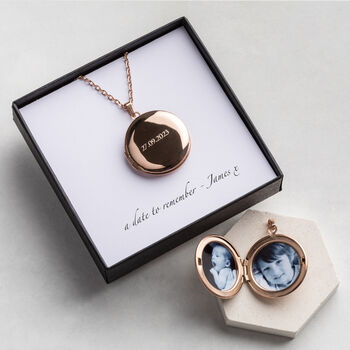 Personalised Memorable Date Locket With Photo, 3 of 9