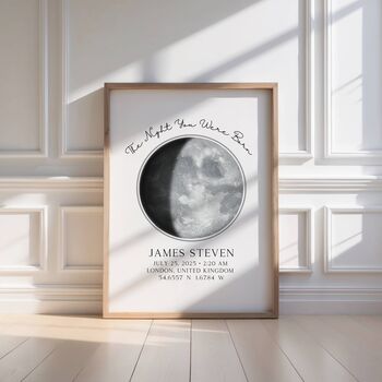 Personalised Night You Were Born Moon Phase Print, 2 of 4