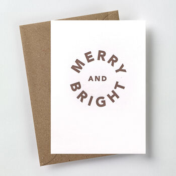 'Merry And Bright' Letterpress Christmas Card, 3 of 3