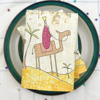 'Following The Star' Christmas Linen Napkins, 4 of 4