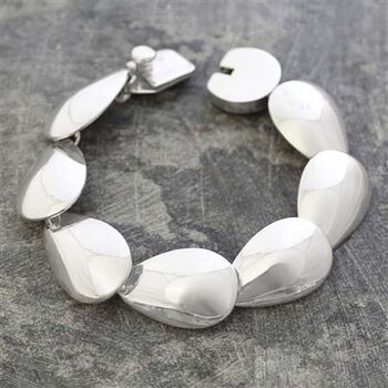 Chunky Sterling Silver Teardrop Bracelet, 2 of 9