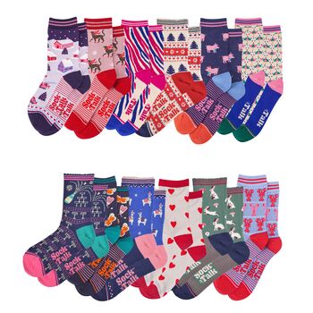 12 Day Christmas Advent Calendar Women's Bamboo Ankle Socks, 2 of 3