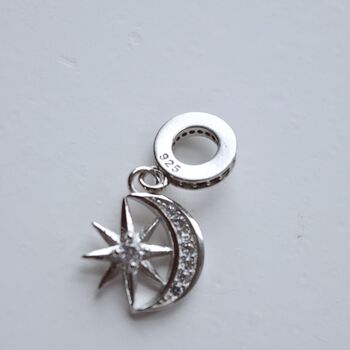 Sterling Silver Moon And Star Necklace Charm 925 Jewellery Gift, 4 of 7