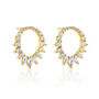 Ice Queen Circle Stud Earrings In Gold Vermeil Plated, thumbnail 3 of 5