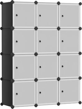12 Cube Storage Unit Rack Stackable Closet Cabinet With Doors, 7 of 7