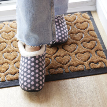 Liz Grey Spotty Women's Slippers Indoor/Garden Shoes, 4 of 7