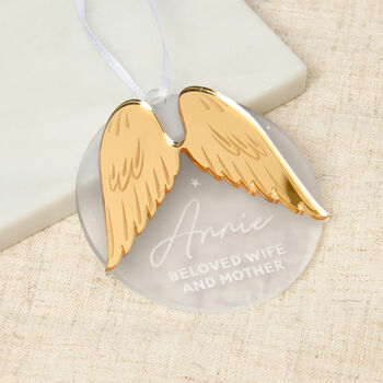 Memorial Christmas Decoration With Metallic Wings, 2 of 2
