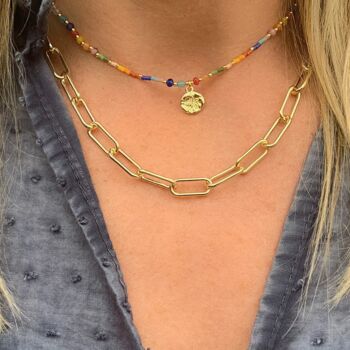 Multi Coloured Gold Plated Bead Necklace, 3 of 5